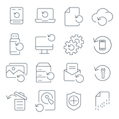 Recovery  icons set. Recovery  pack symbol vector elements for infographic web