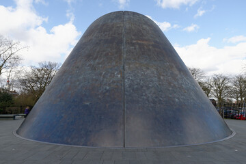Bronze cone of the Peter Harrison planetarium , Greenwich, London, UK. - obrazy, fototapety, plakaty