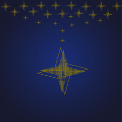 Snowflakes stars on a dark blue background
