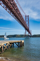 Tejo river and Tejo bridge in Lisbon