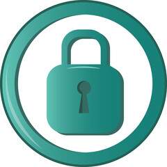 green padlock vector illustration. security technology system symbol