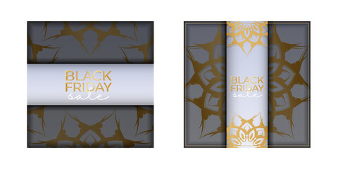 Celebration Poster For Black Friday Beige Color With Luxurious Ornament