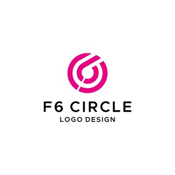 Bold and unique logo about F6 and circle.
EPS 10, Vector.