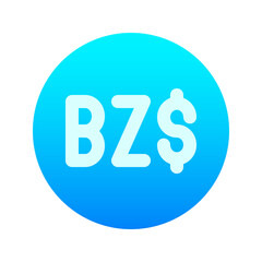 Illustration vector graphic icon of Belize Dollar currency. Gradient Style Icon. Vector illustration isolated on white background. Perfect for website or application design.