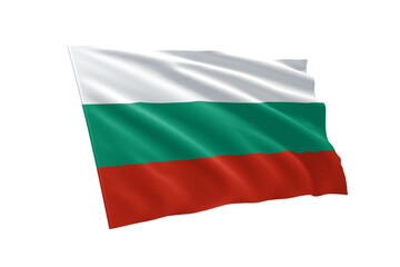 3D illustration flag of Bulgaria. Bulgaria flag isolated on white background.