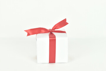 Gift box on white space. Present for birthday, valentine day, Christmas, New Year concept.