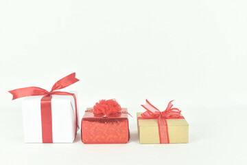 Gift box on white space. Present for birthday, valentine day, Christmas, New Year concept.