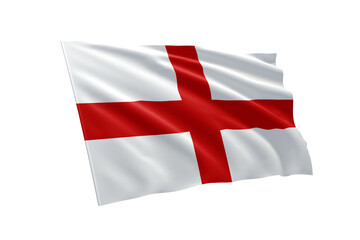 3D illustration flag of England. England flag isolated on white background.