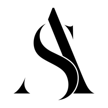 sa, as, monogram logo. Calligraphic signature icon. Wedding Logo Monogram. modern monogram symbol. Couples logo for wedding