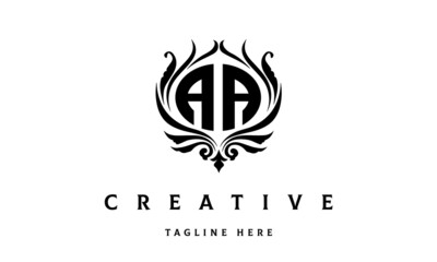 AA circle luxury latter logo vector