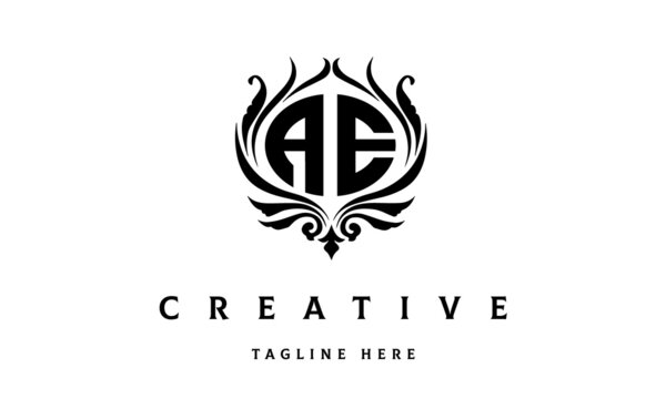 AE circle luxury latter logo vector