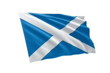 3D illustration flag of Scotland. Scotland flag isolated on white background.
