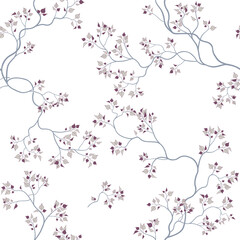 seamless pattern of branches and leaves