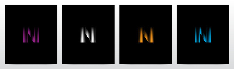 Lines Vertical Letter Logo Design N