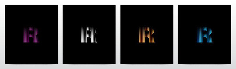 Lines Vertical Letter Logo Design R