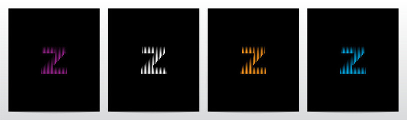 Lines Vertical Letter Logo Design Z