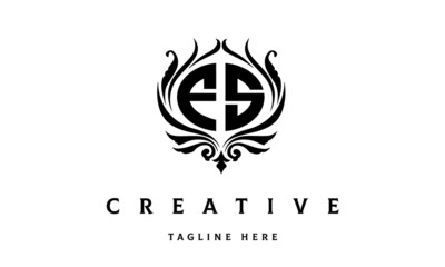 FS circle luxury latter logo vector