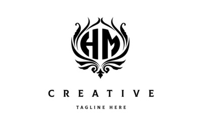 HM circle luxury latter logo vector
