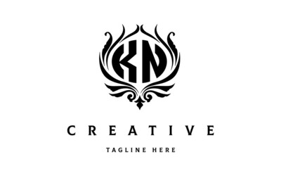KN circle luxury latter logo vector