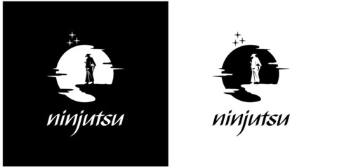 illustration silhouette ninja premium vector © Destav0