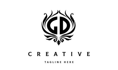 LD circle luxury latter logo vector