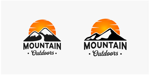 vintage mountain outdoors logo template inspiration premium vector 2