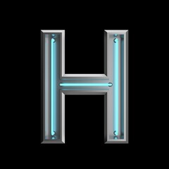 Neon light 3d alphabet