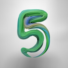 colorful  3d number,3D Illustration