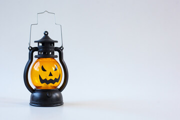 Halloween lantern isolated on white background 