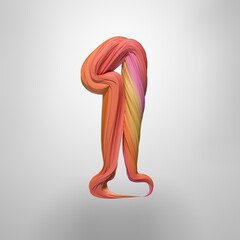 colorful  3d number,3D Illustration
