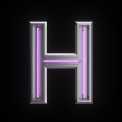 Neon light 3d alphabet