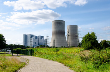 Fototapeta na wymiar RWE Power, Westfalen power plant, former nuclear power plant THTR Hamm, coal power plant Baustelle, Hamm, Ruhrgebiet, North Rhine-Westpha