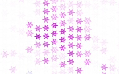 Light Purple vector background with beautiful snowflakes, stars.