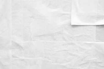 white crumpled and creased paper poster texture background