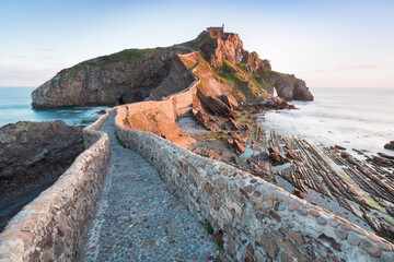 Sunrise view to Gaztelugatxe island at Basque country, Spain
Game of Thrones scenery. Most popular tourist place.