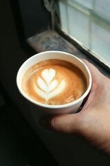 hot cofffee, cappuccino coffee or latte coffee