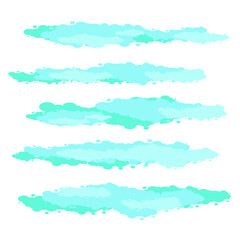 Set of cartoon clouds on a blue background. EPS10