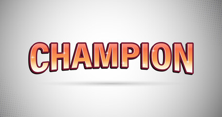 champion 3d text,outline,orange gradient color,vector eps 10
