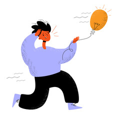 Theft of an idea, the loss of an idea and the inability to return it. The person is worried, anxious 