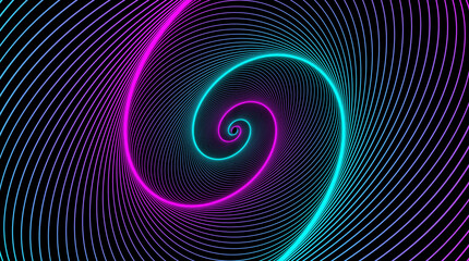 Hypnotic spiral. Swirl hypnotize spirals, vertigo geometric illusion and rotating stripes round pattern vector illustration