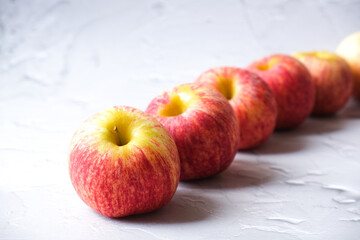 Fresh Apple lining up with white background