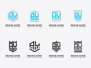 Fototapeta premium Inspiring logo design Set, for companies from the initial letters of the AY logo icon. -Vectors