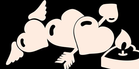 Romantic  stickers stock image 