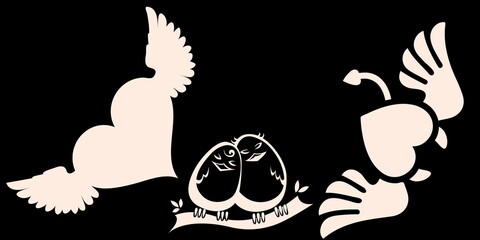 Romantic  stickers stock image 