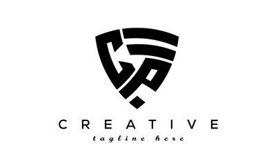 Shield letters CP creative logo