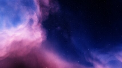 Obraz na płótnie Canvas Science fiction wallpaper, colorful gas cloud, nebula in space 3d illustration