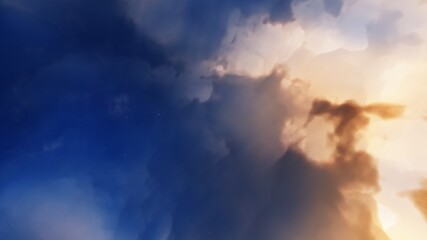 Fototapeta na wymiar Science fiction wallpaper, colorful gas cloud, nebula in space 3d illustration