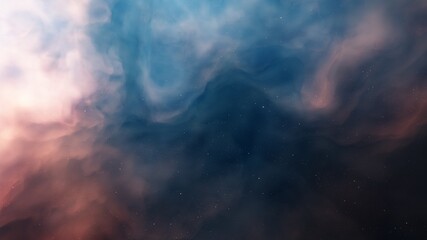 Science fiction wallpaper, colorful gas cloud, nebula in space 3d illustration