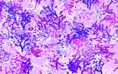 Light Pink, Blue vector doodle layout with leaves, branches.