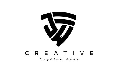 Shield letters JW creative logo